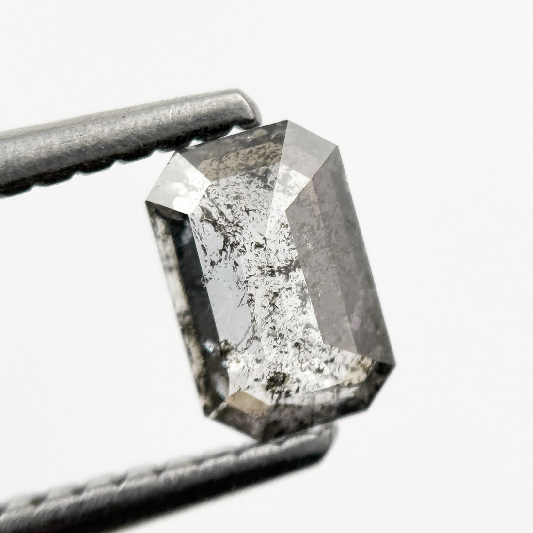 0.58 Ct Emerald Rose Cut Grey Natural Minimalist Diamond