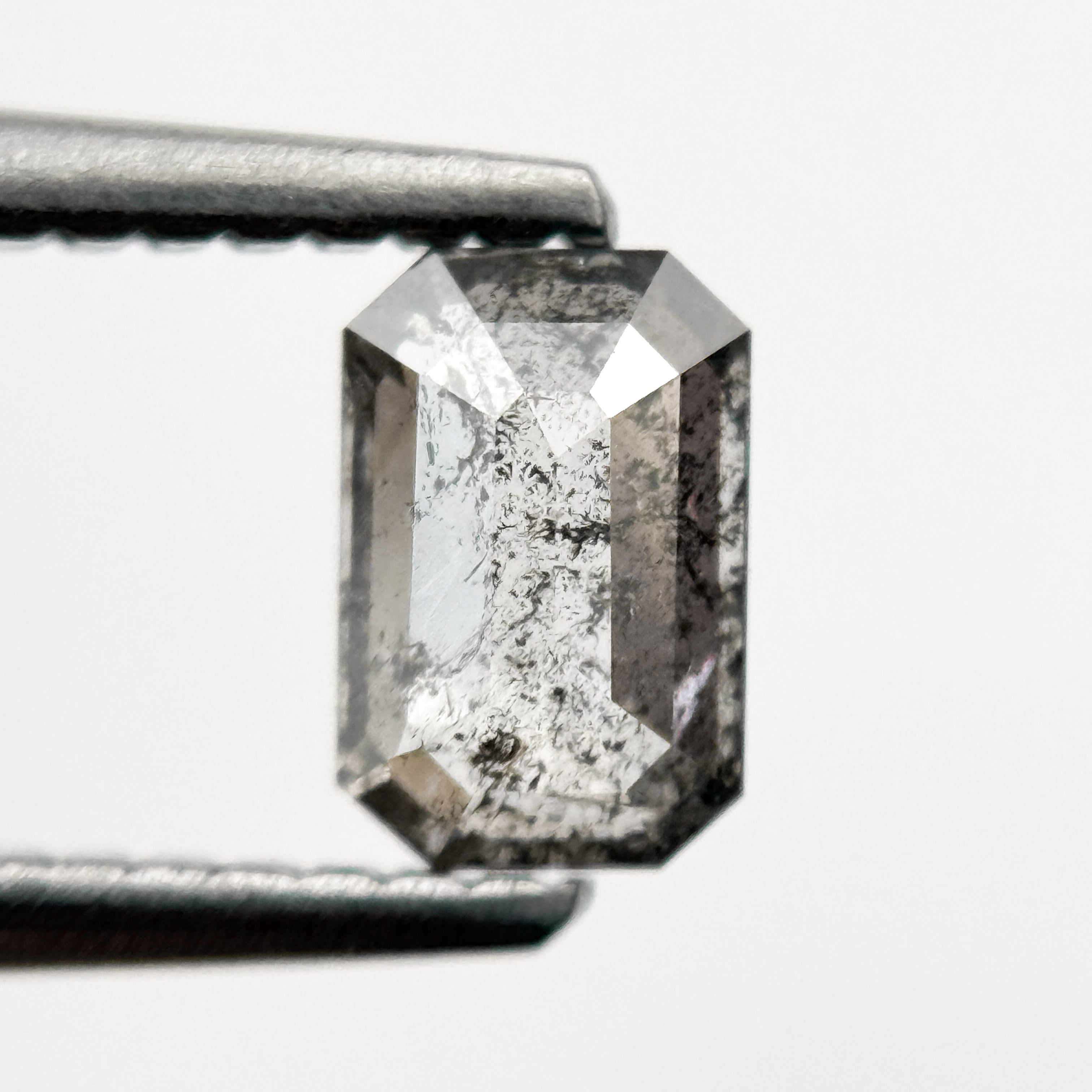 0.58 Ct Emerald Rose Cut Grey Natural Minimalist Diamond