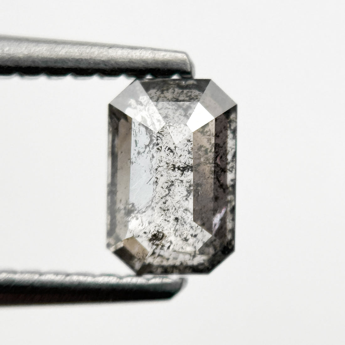 0.58 Ct Emerald Rose Cut Grey Natural Minimalist Diamond