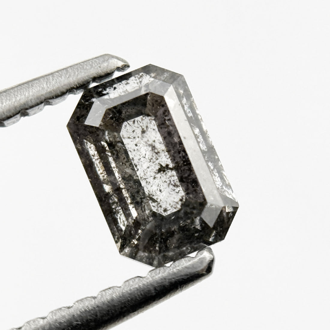 0.58 Ct Emerald Rose Cut Grey Natural Minimalist Diamond