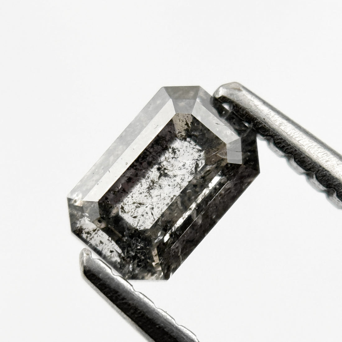 0.58 Ct Emerald Rose Cut Grey Natural Minimalist Diamond