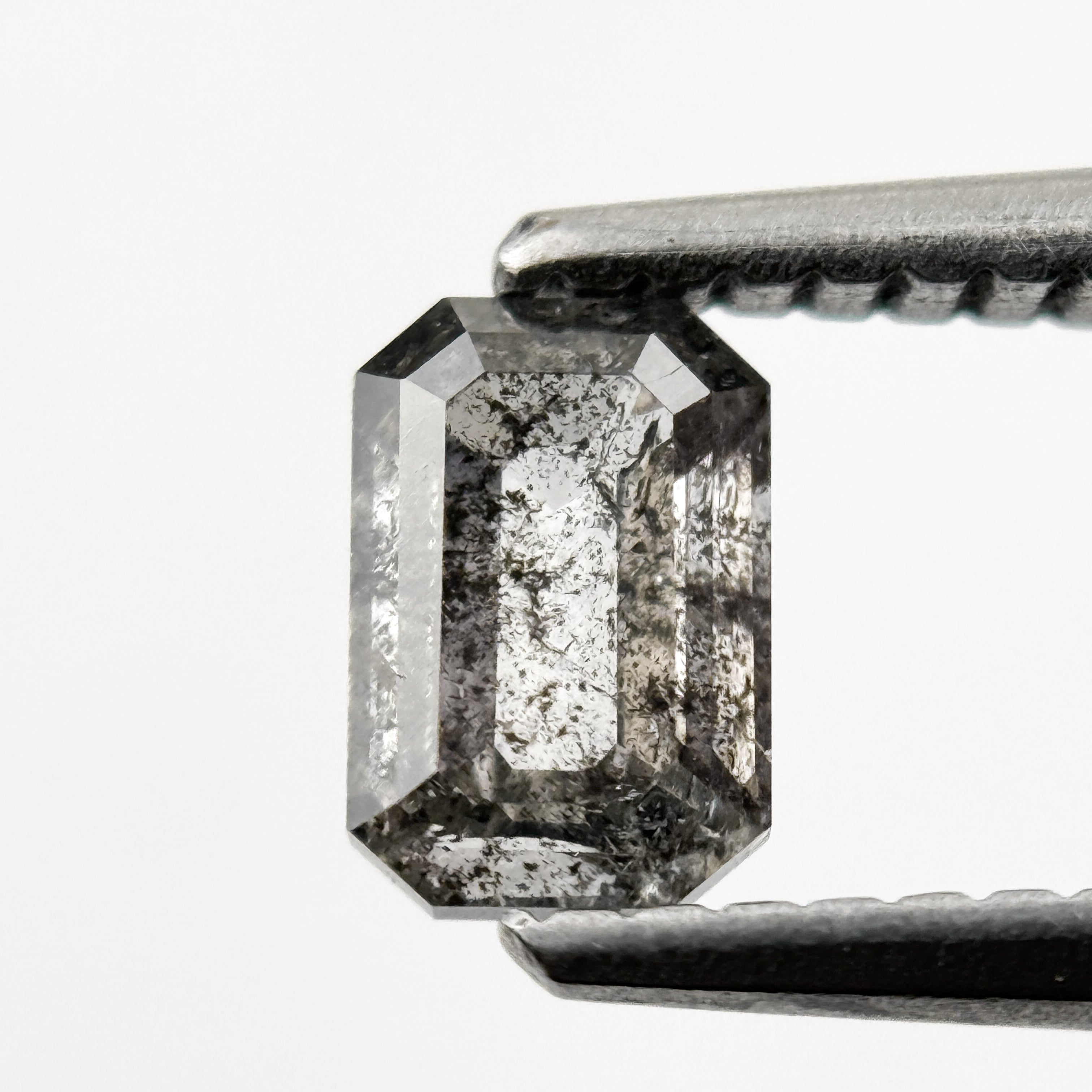 0.58 Ct Emerald Rose Cut Grey Natural Minimalist Diamond