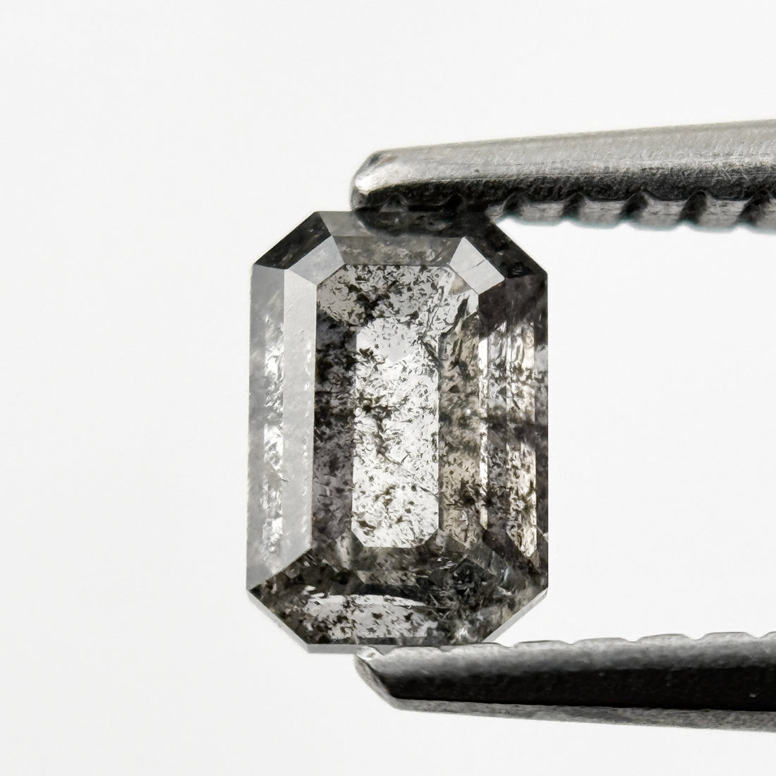 0.58 Ct Emerald Rose Cut Grey Natural Minimalist Diamond
