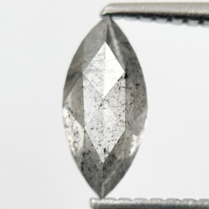 1.02 Ct Marquise Rose Cut Grey Natural Galaxy Diamond