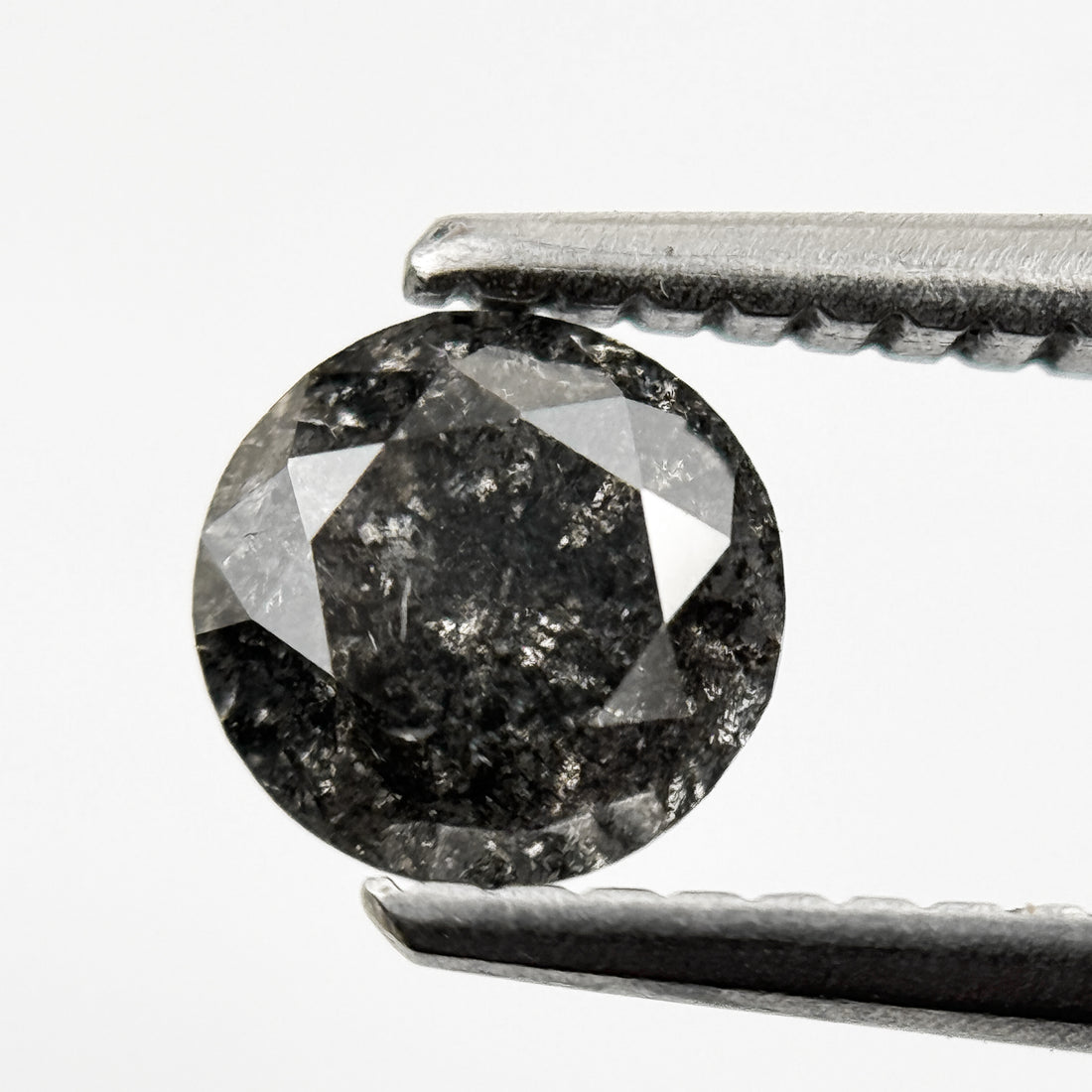 0.68 Ct Round Brilliant Cut Grey Natural Galaxy Diamond