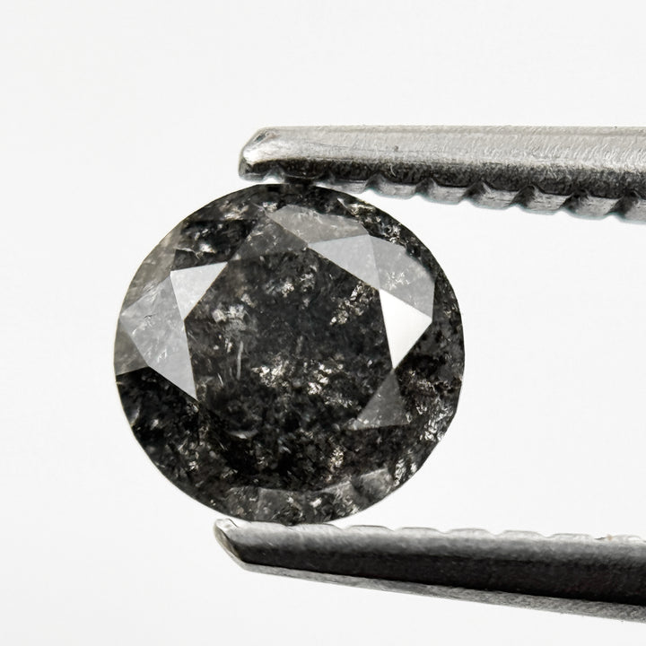 0.68 Ct Round Brilliant Cut Grey Natural Galaxy Diamond