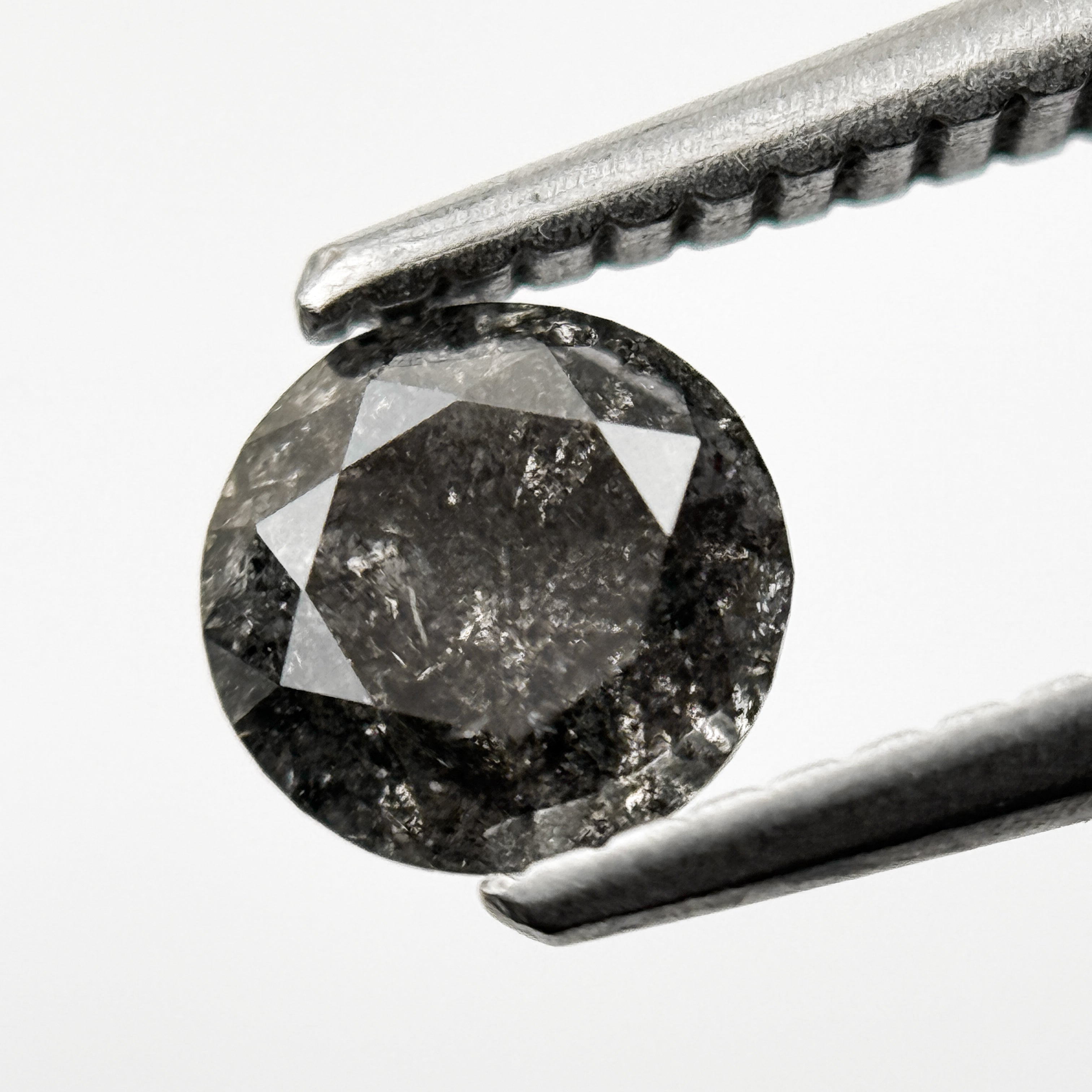 0.68 Ct Round Brilliant Cut Grey Natural Galaxy Diamond