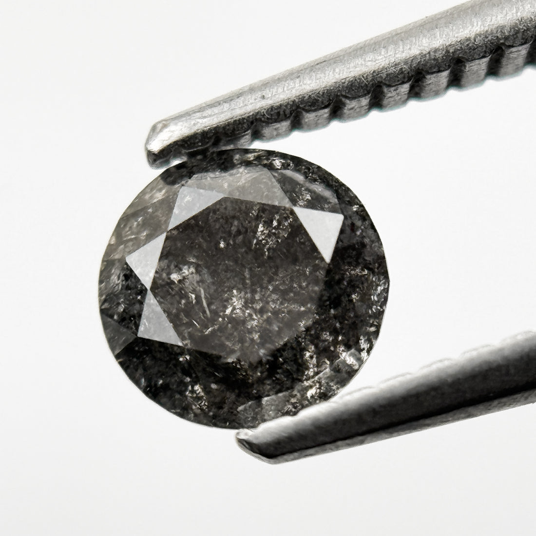 0.68 Ct Round Brilliant Cut Grey Natural Galaxy Diamond