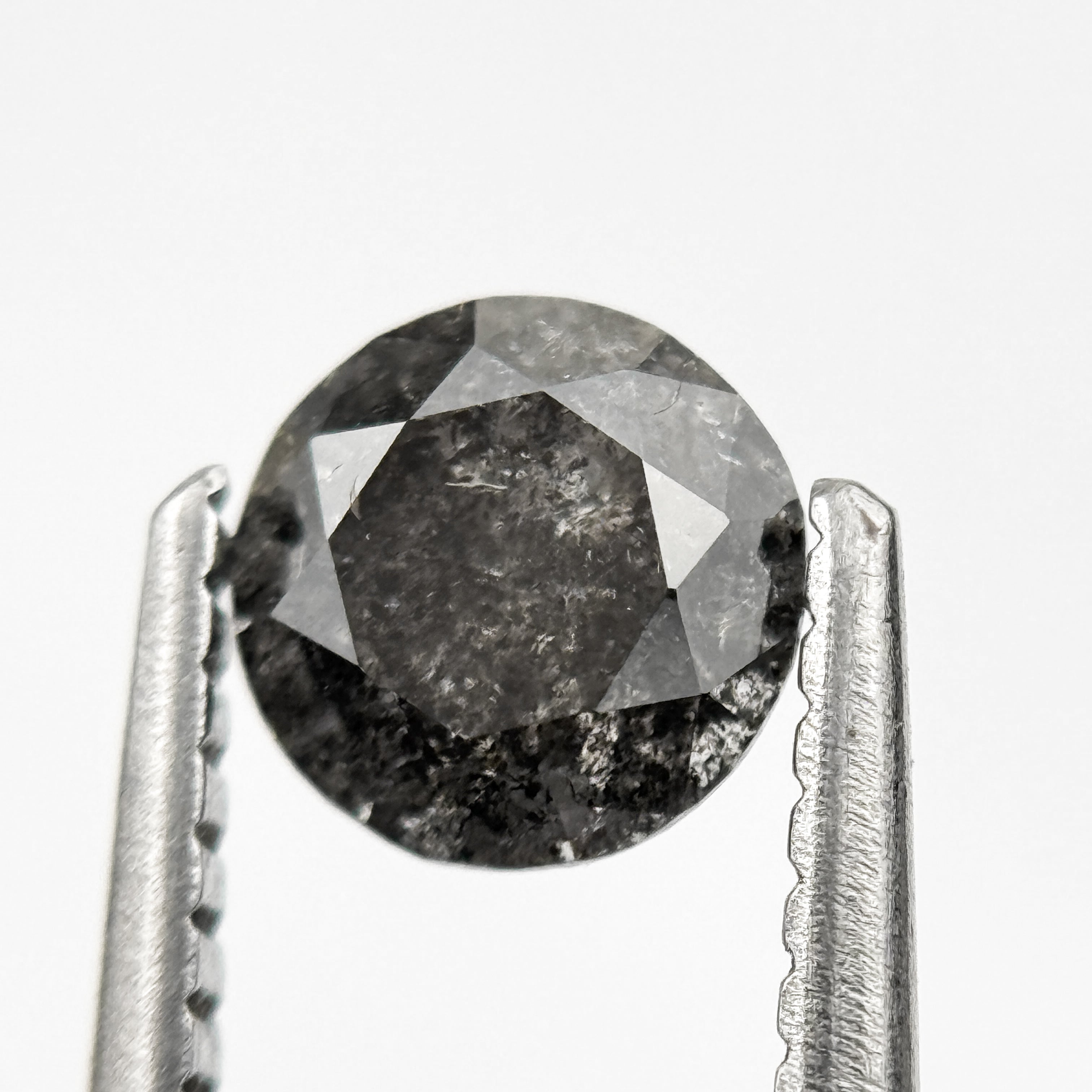 0.68 Ct Round Brilliant Cut Grey Natural Galaxy Diamond