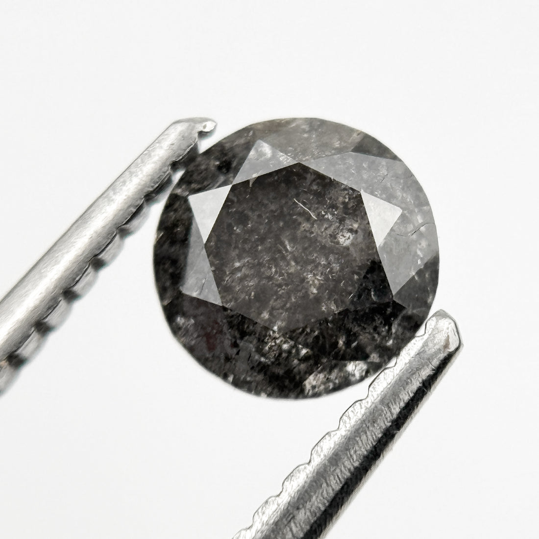 0.68 Ct Round Brilliant Cut Grey Natural Galaxy Diamond