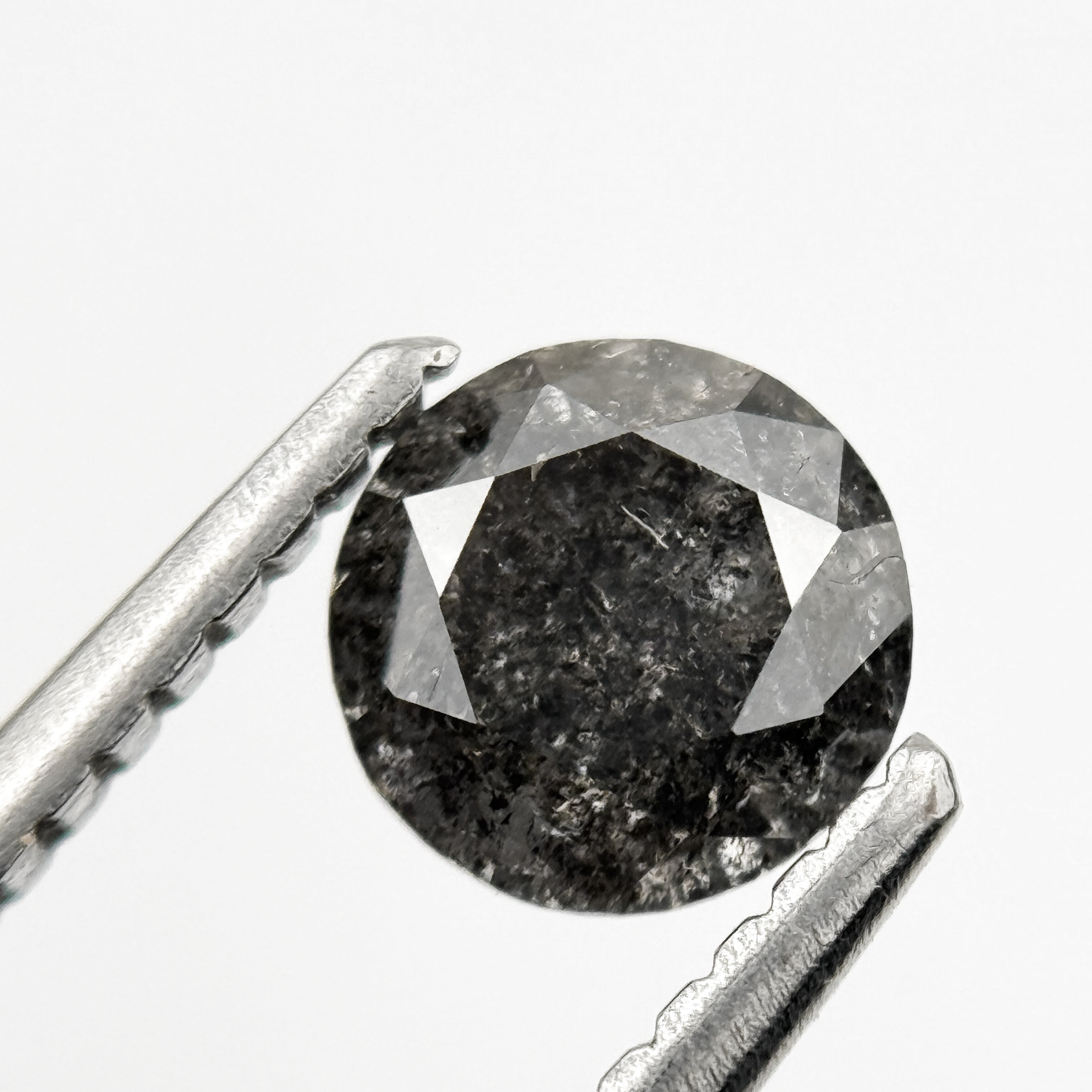 0.68 Ct Round Brilliant Cut Grey Natural Galaxy Diamond