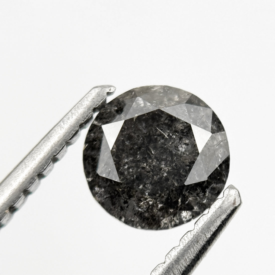 0.68 Ct Round Brilliant Cut Grey Natural Galaxy Diamond