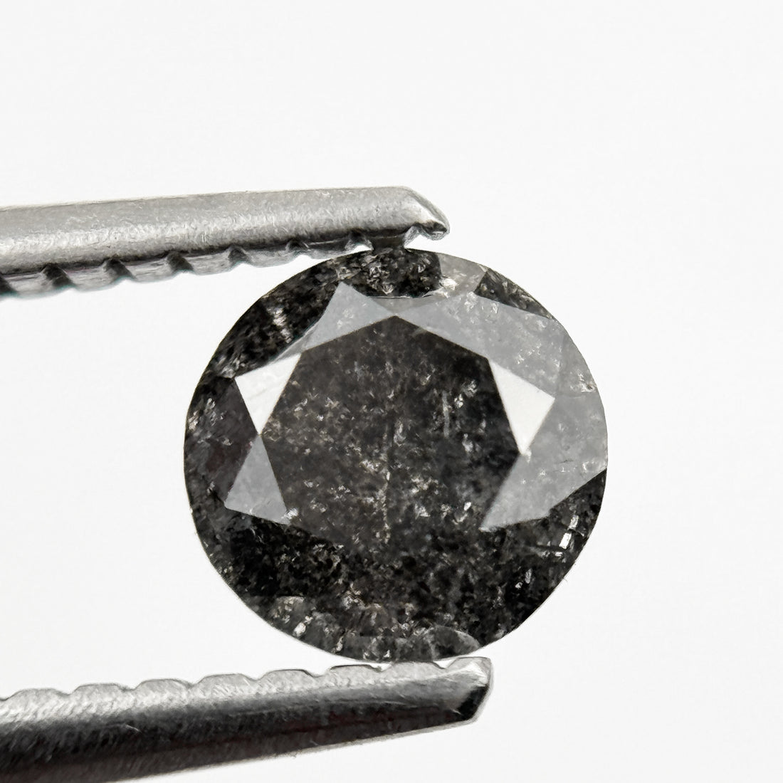 0.68 Ct Round Brilliant Cut Grey Natural Galaxy Diamond