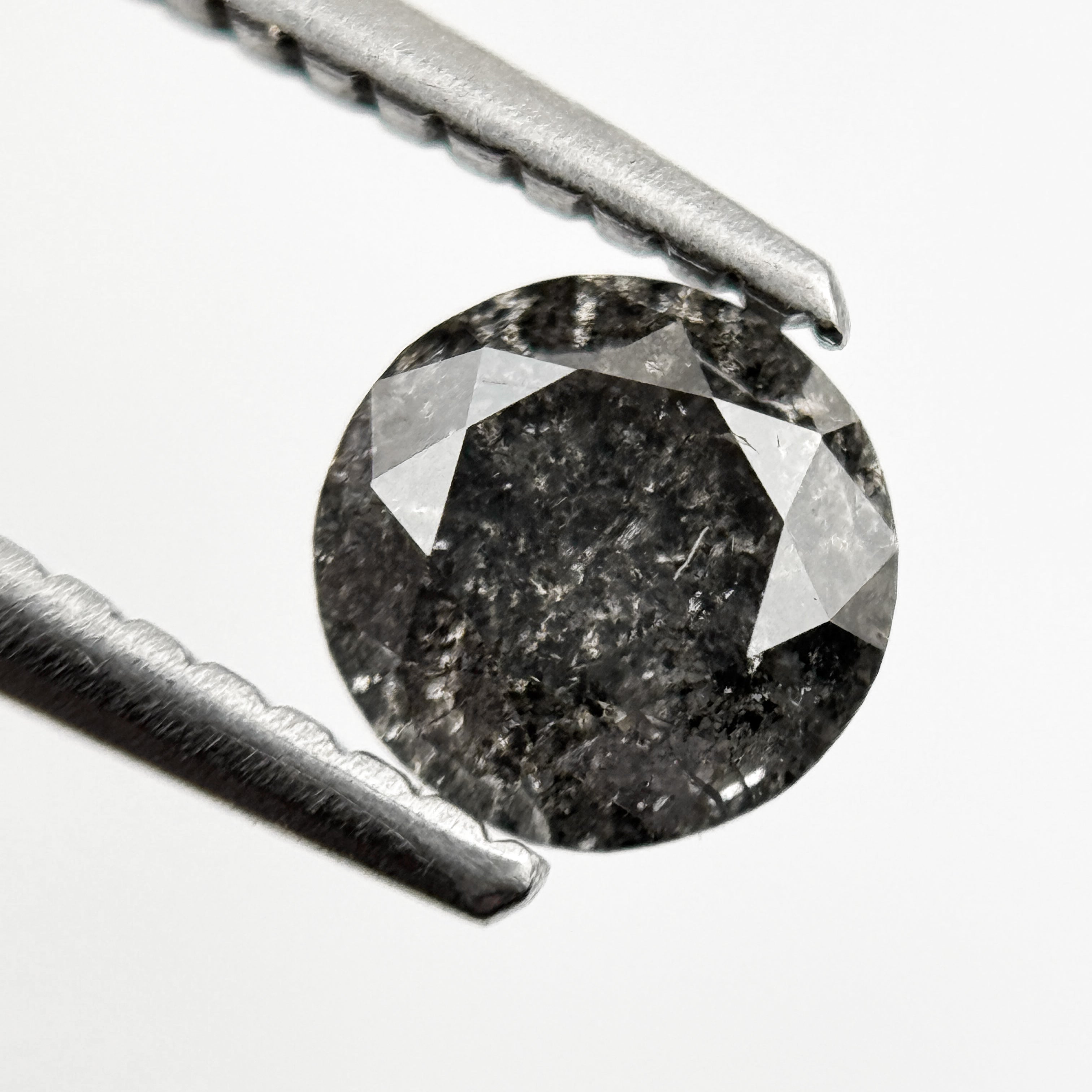 0.68 Ct Round Brilliant Cut Grey Natural Galaxy Diamond