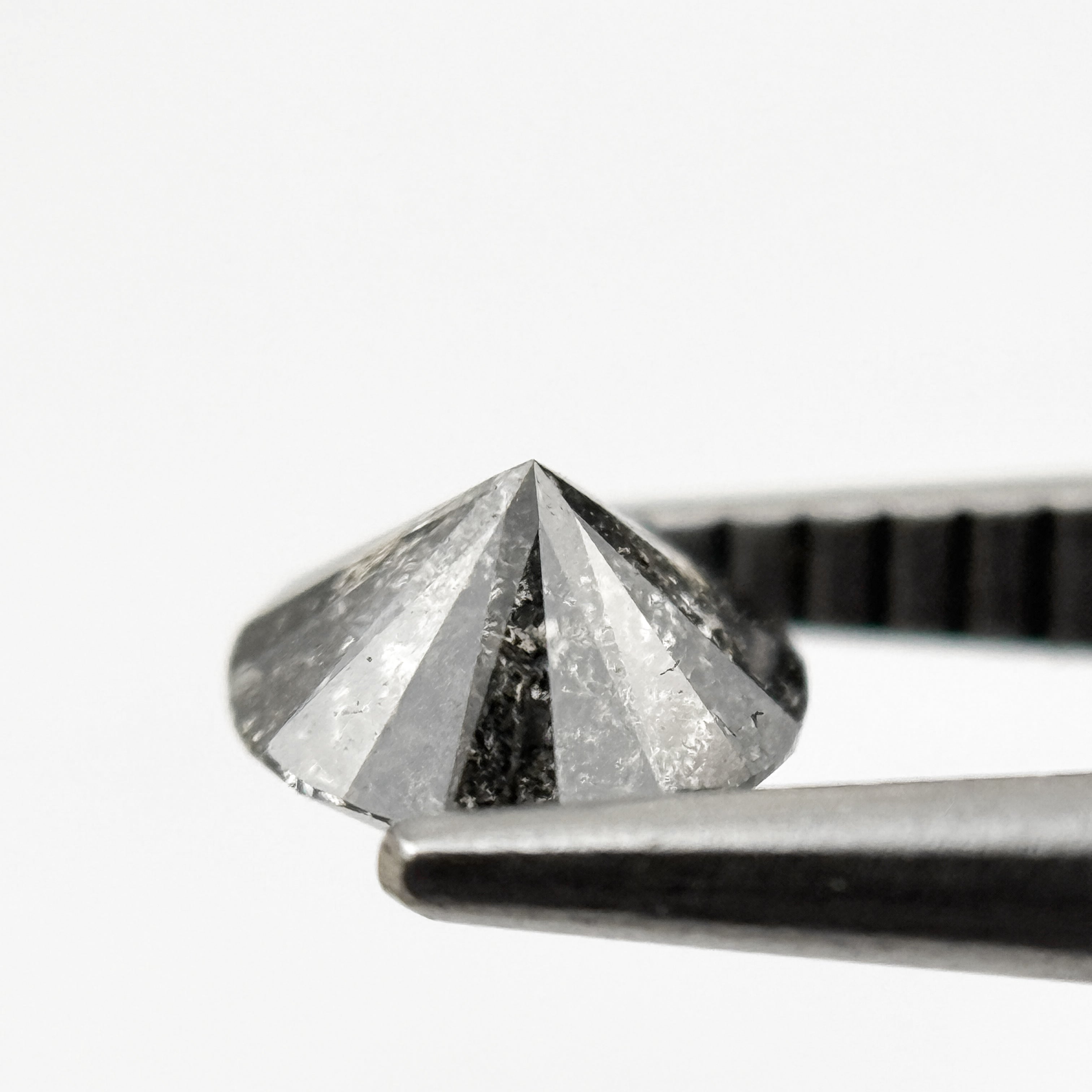 0.68 Ct Round Brilliant Cut Grey Natural Galaxy Diamond