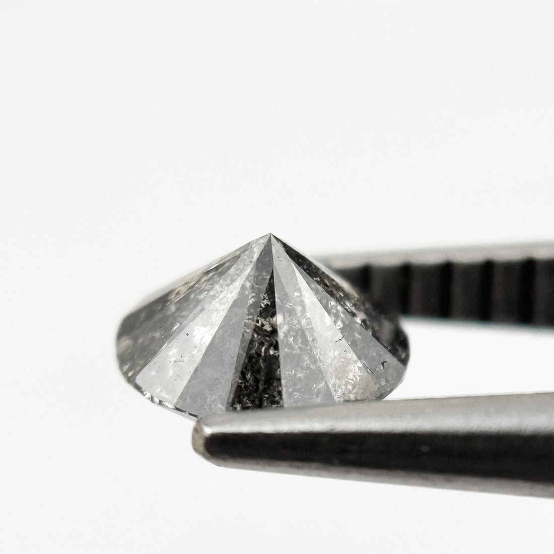 0.68 Ct Round Brilliant Cut Grey Natural Galaxy Diamond