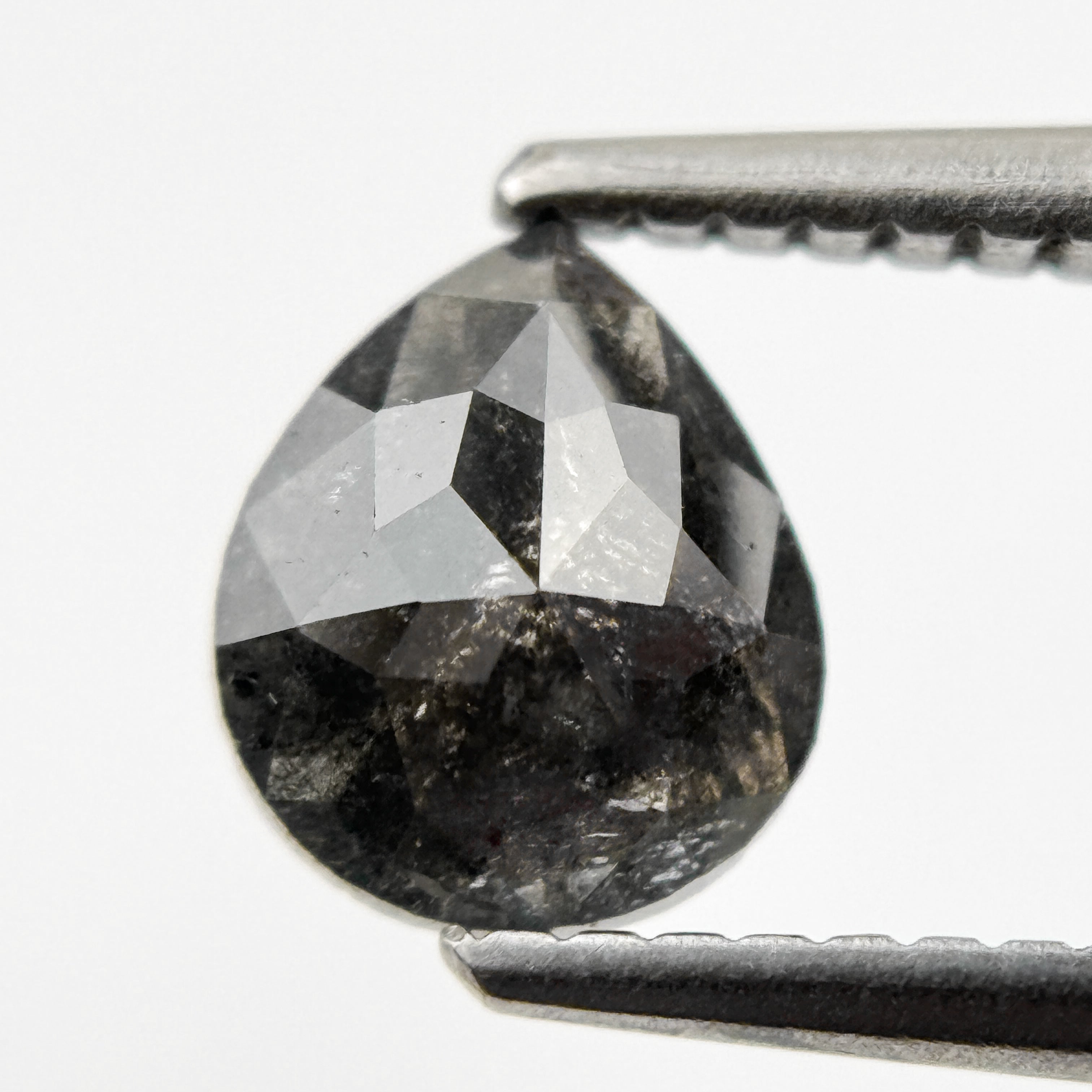 0.79 Ct Pear Rose Cut Grey Natural Fancy Diamond
