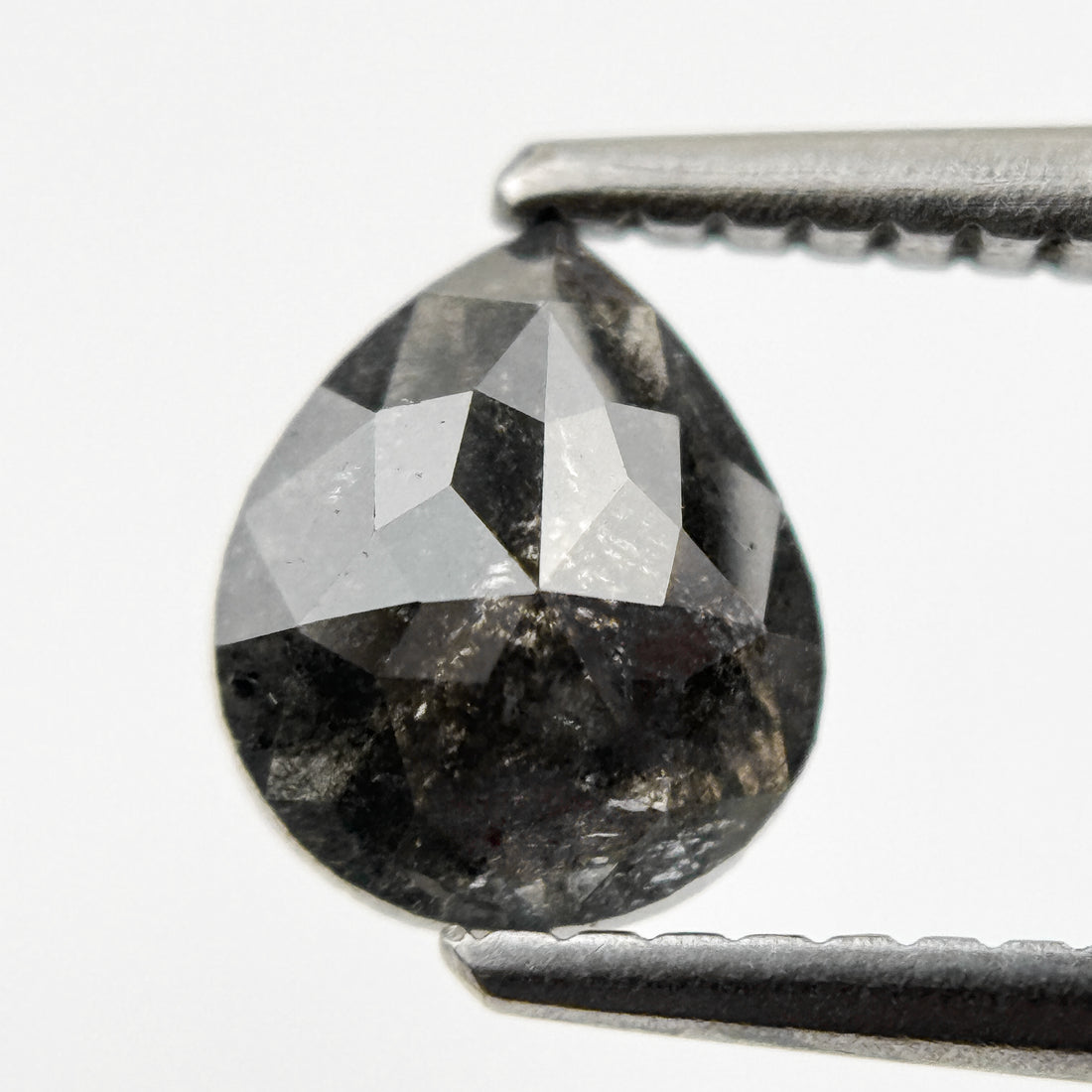 0.79 Ct Pear Rose Cut Grey Natural Fancy Diamond