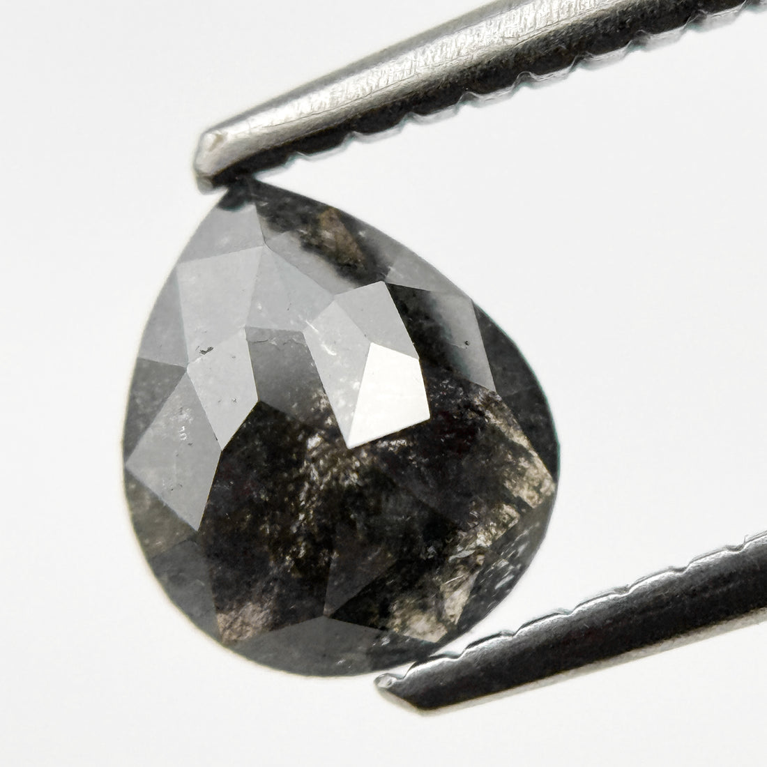 0.79 Ct Pear Rose Cut Grey Natural Fancy Diamond