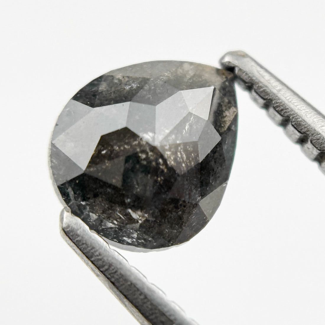 0.79 Ct Pear Rose Cut Grey Natural Fancy Diamond