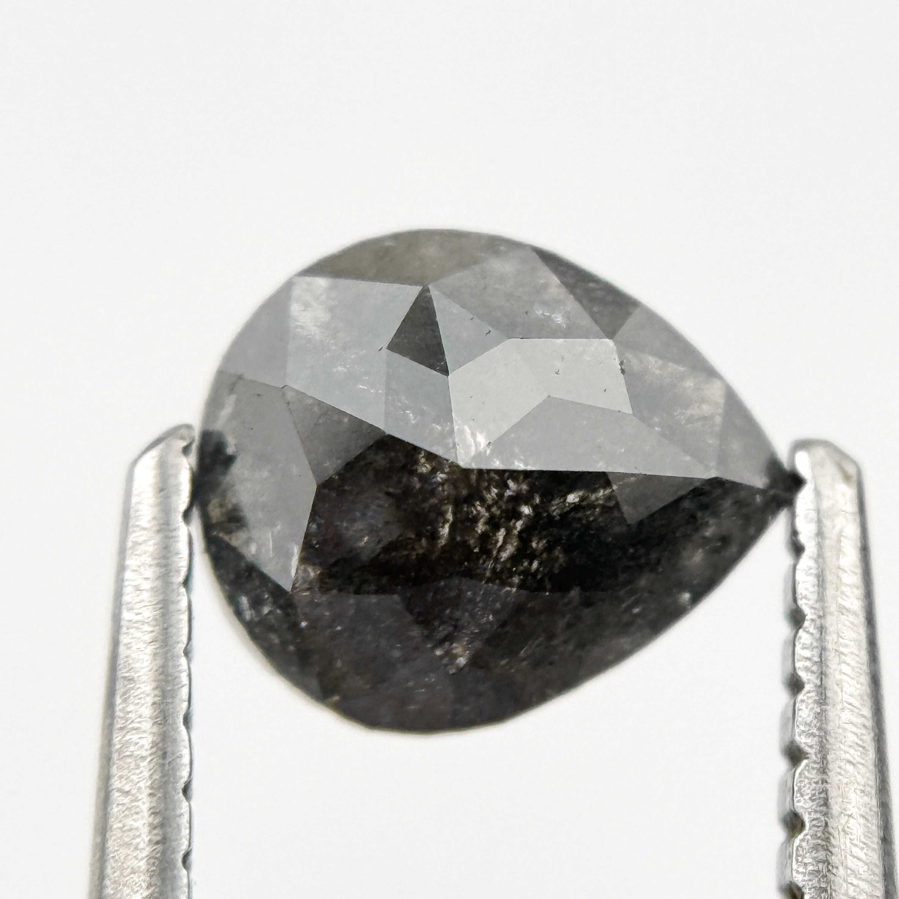 0.79 Ct Pear Rose Cut Grey Natural Fancy Diamond