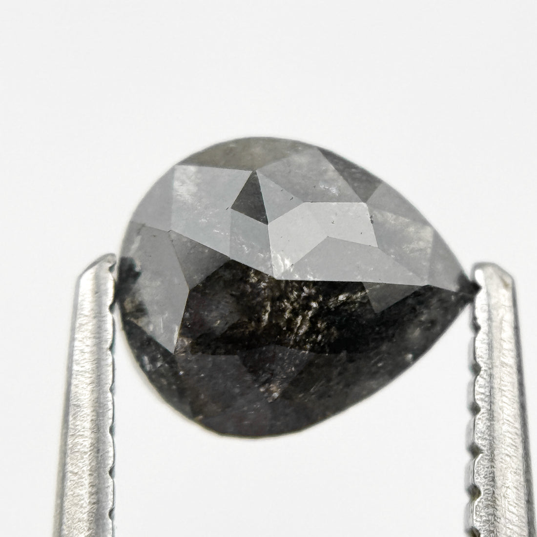 0.79 Ct Pear Rose Cut Grey Natural Fancy Diamond