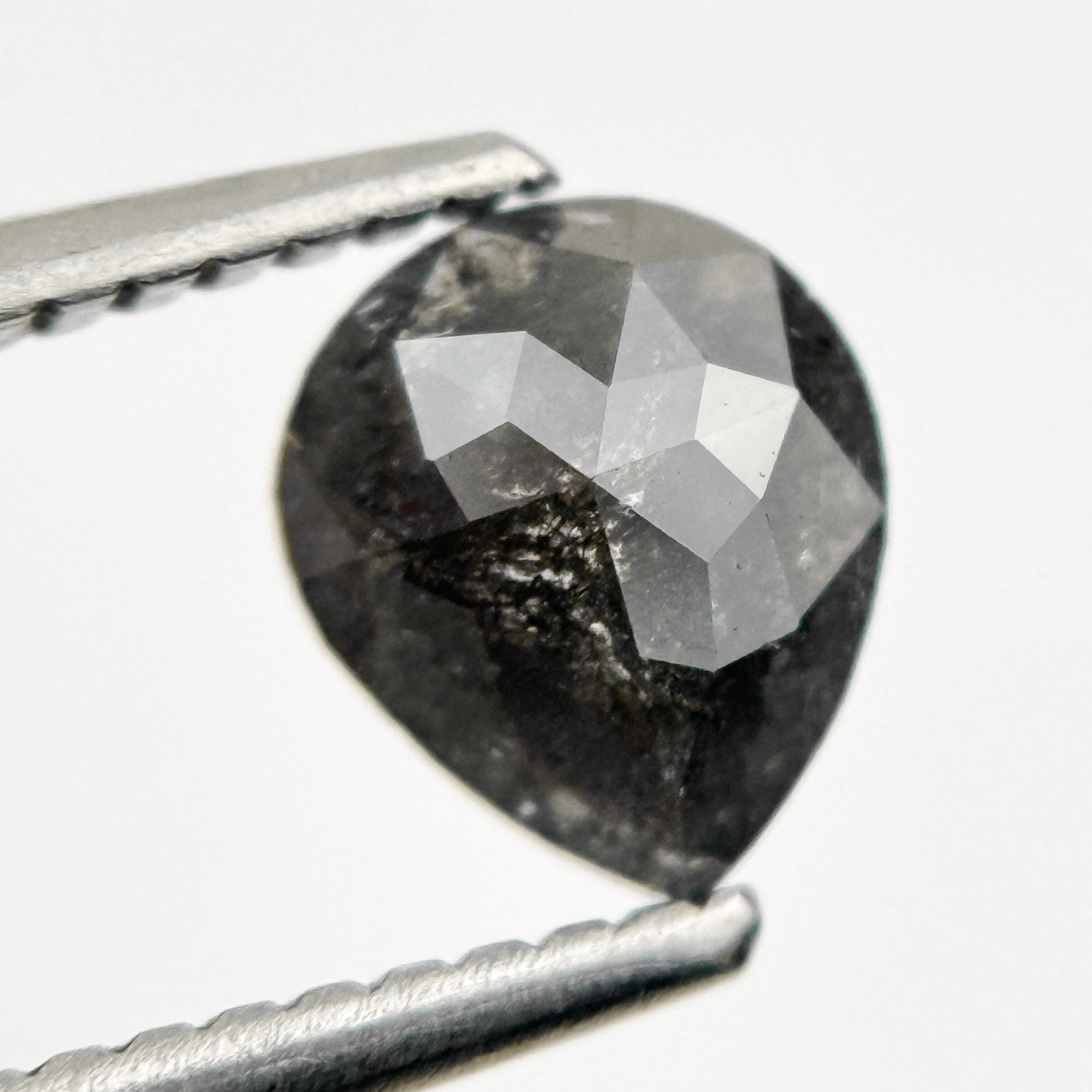 0.79 Ct Pear Rose Cut Grey Natural Fancy Diamond
