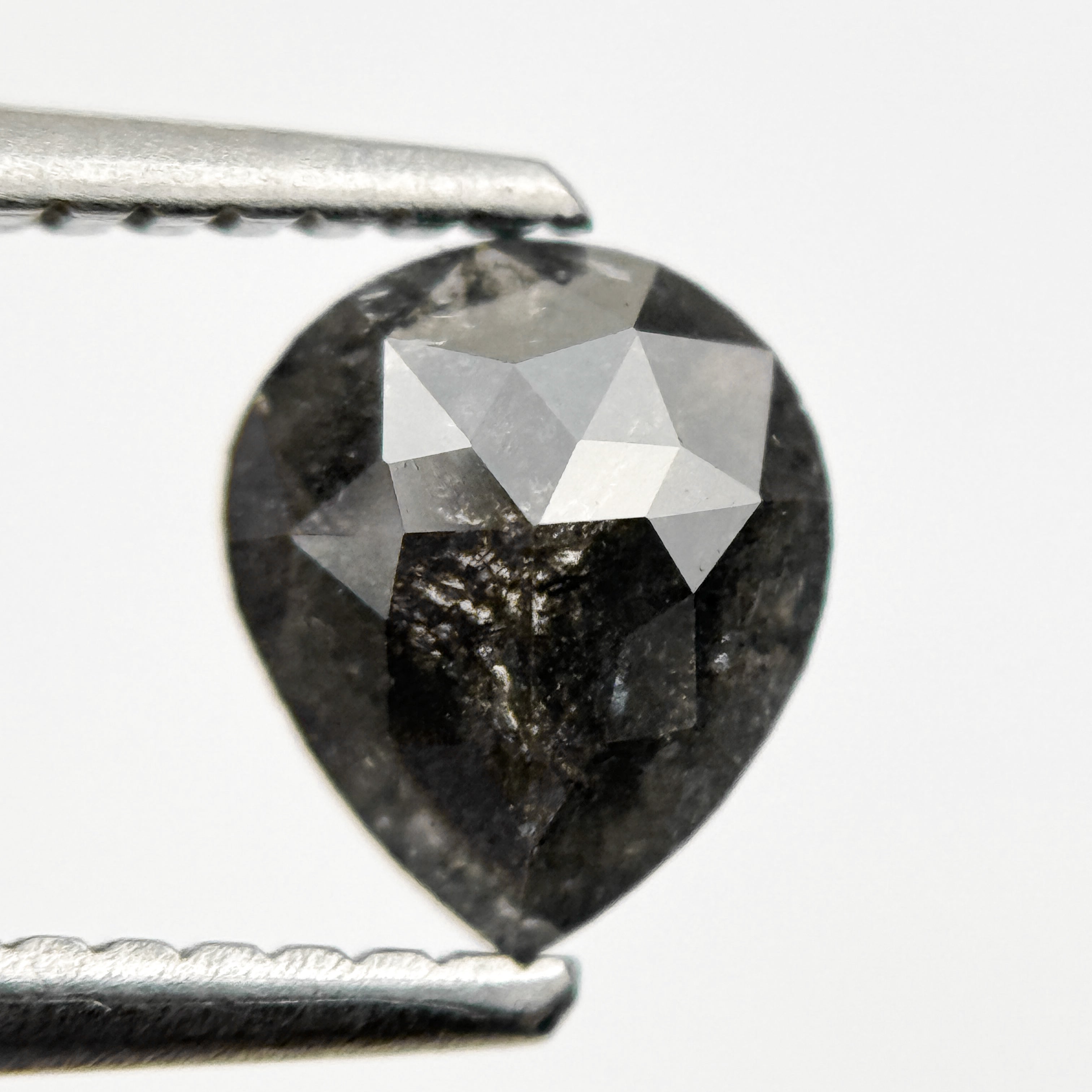 0.79 Ct Pear Rose Cut Grey Natural Fancy Diamond