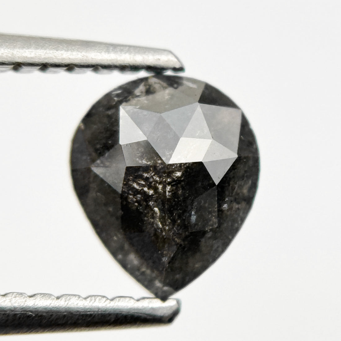 0.79 Ct Pear Rose Cut Grey Natural Fancy Diamond