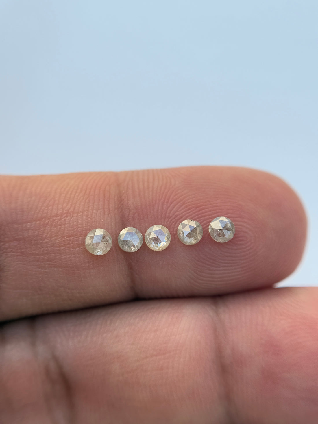 0.15 Ct Round Rose Cut Grey Natural Minimalist Diamond