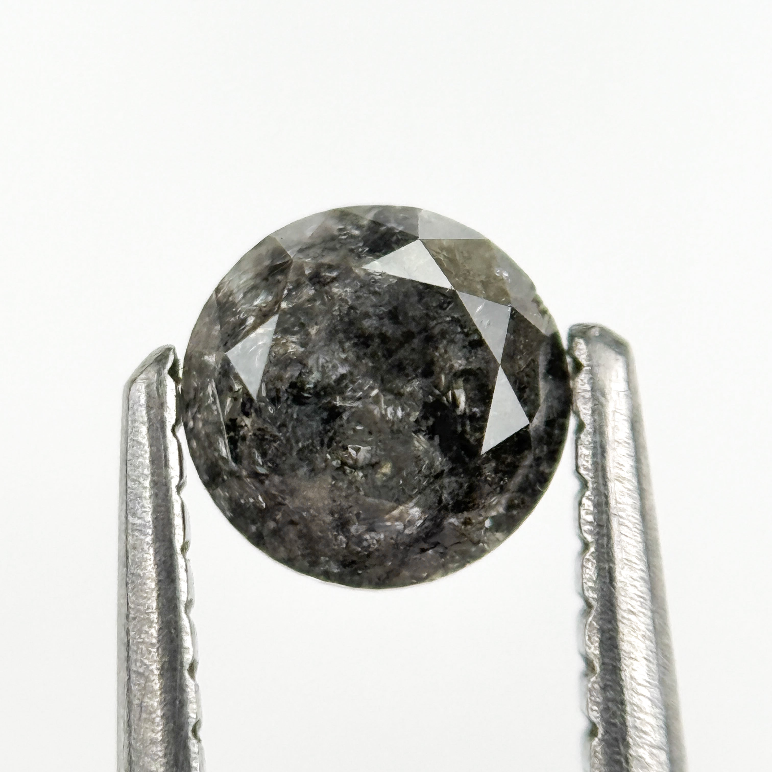 0.69 Ct Round Brilliant Cut Grey Natural Salt and Pepper Diamond