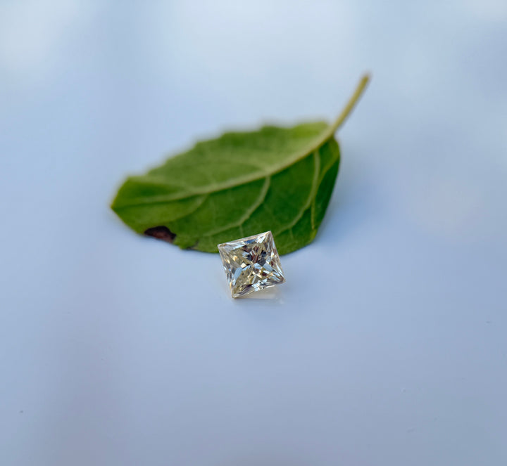 0.63 Ct Princess Rose Cut Grey Natural Salt and Pepper Diamond