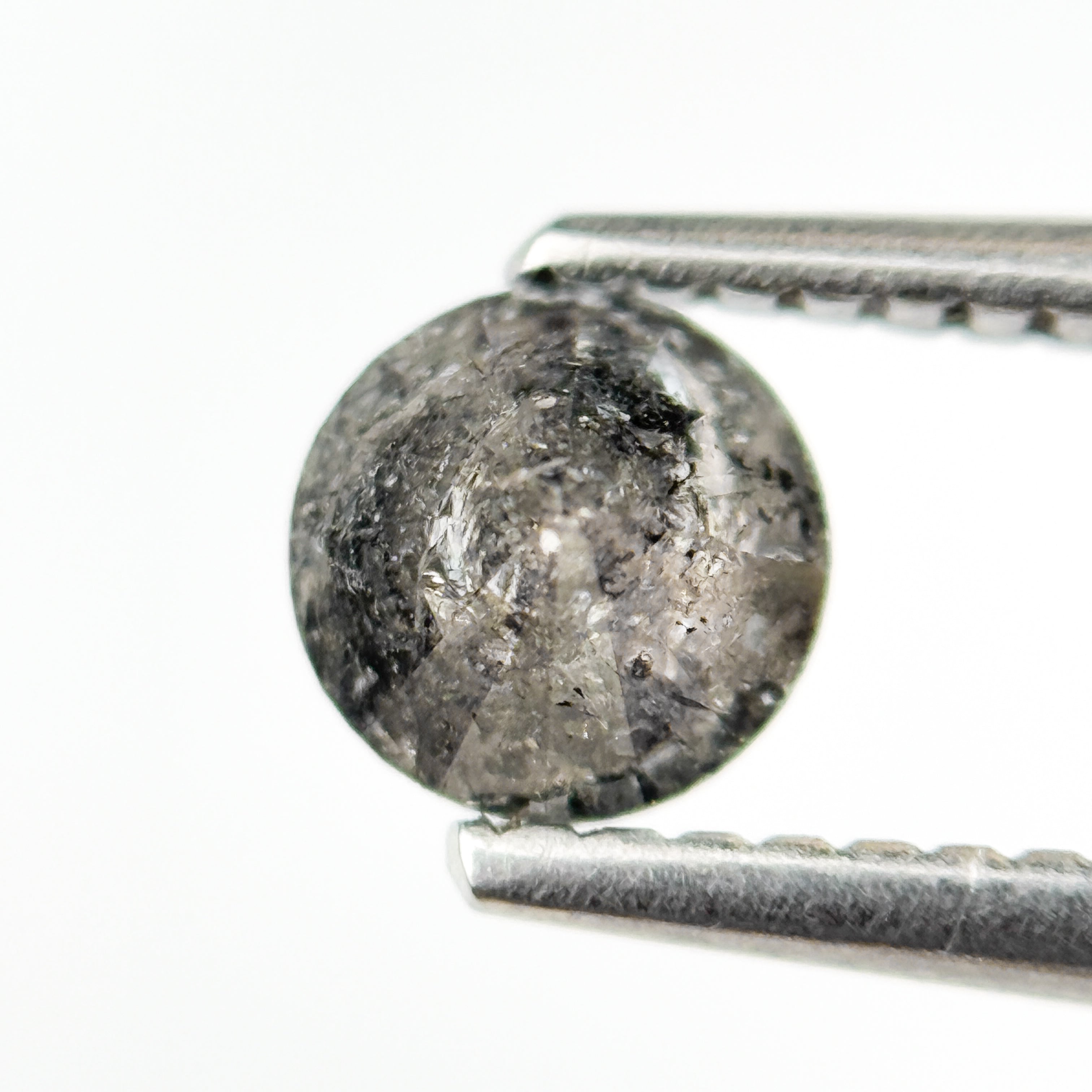 0.69 Ct Round Brilliant Cut Grey Natural Salt and Pepper Diamond