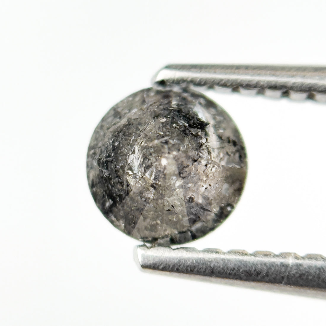 0.69 Ct Round Brilliant Cut Grey Natural Salt and Pepper Diamond