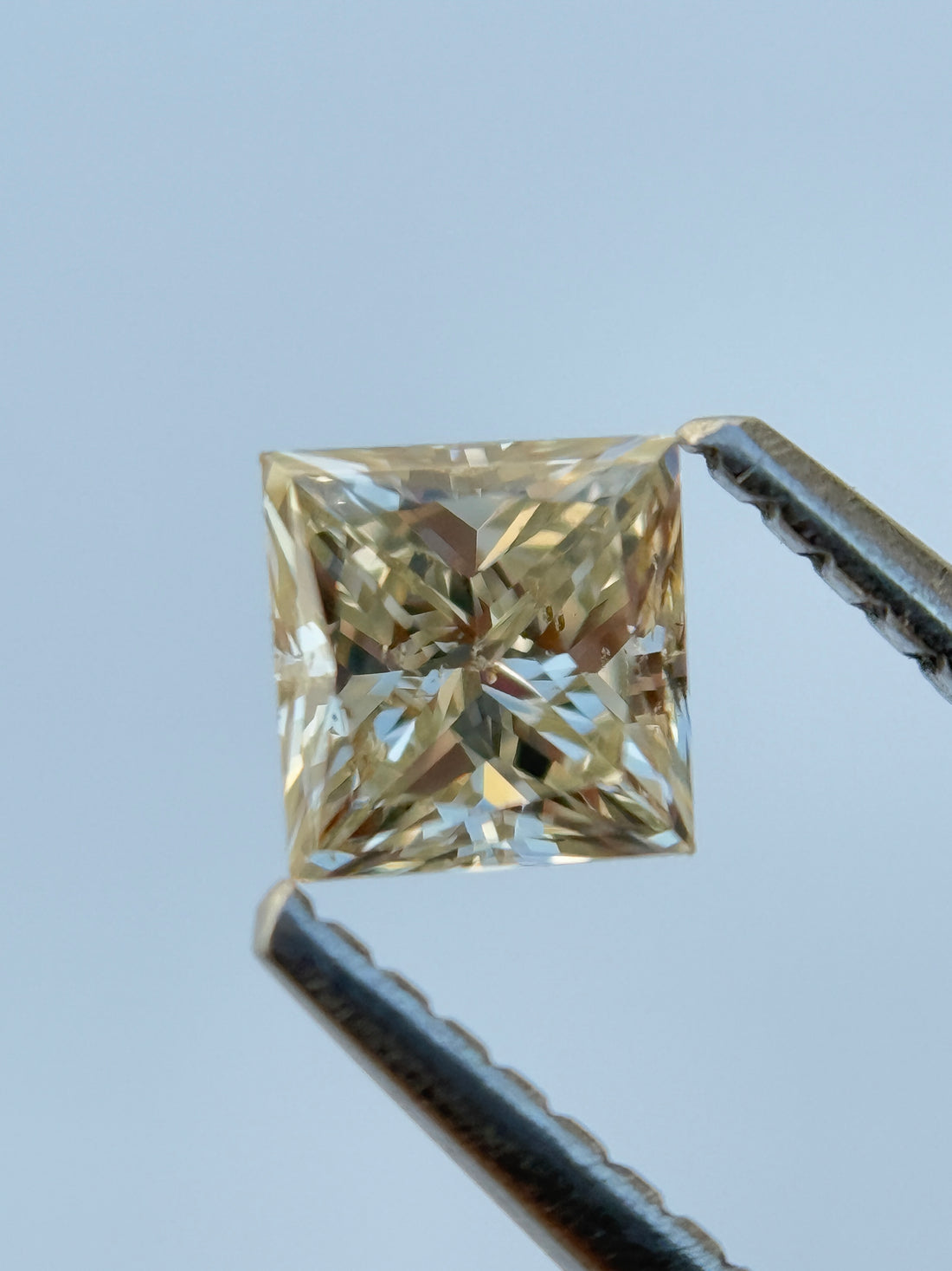 0.63 Ct Princess Rose Cut Grey Natural Salt and Pepper Diamond