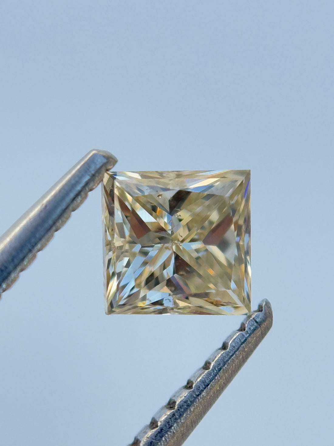 0.63 Ct Princess Rose Cut Grey Natural Salt and Pepper Diamond