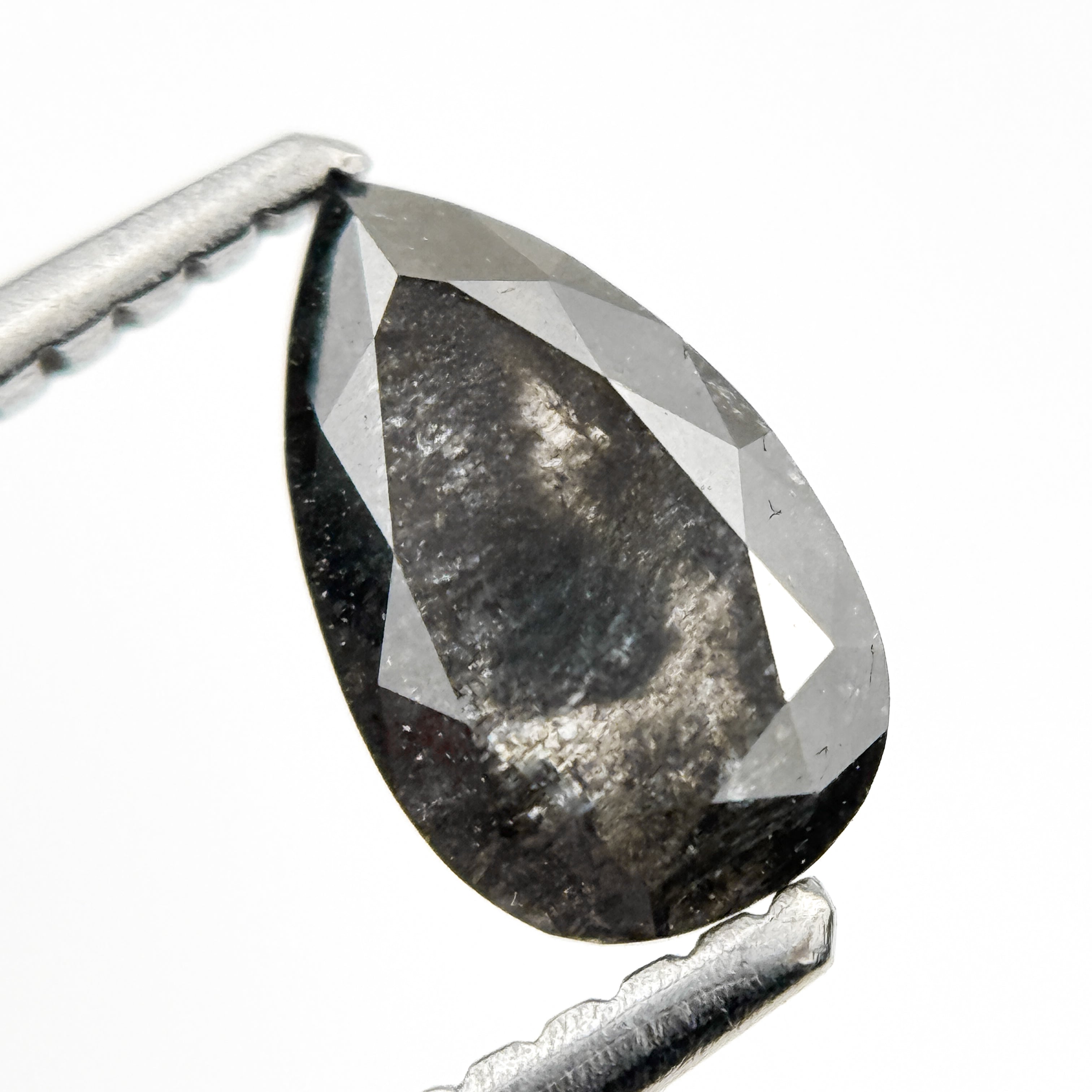 0.84 Ct Pear Rose Cut Grey Natural loose Diamond