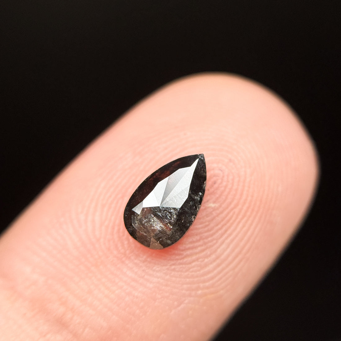 0.84 Ct Pear Rose Cut Grey Natural loose Diamond