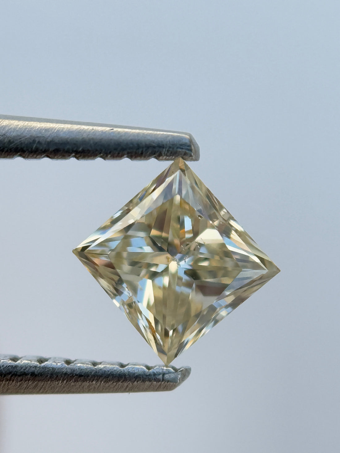 0.63 Ct Princess Rose Cut Grey Natural Salt and Pepper Diamond
