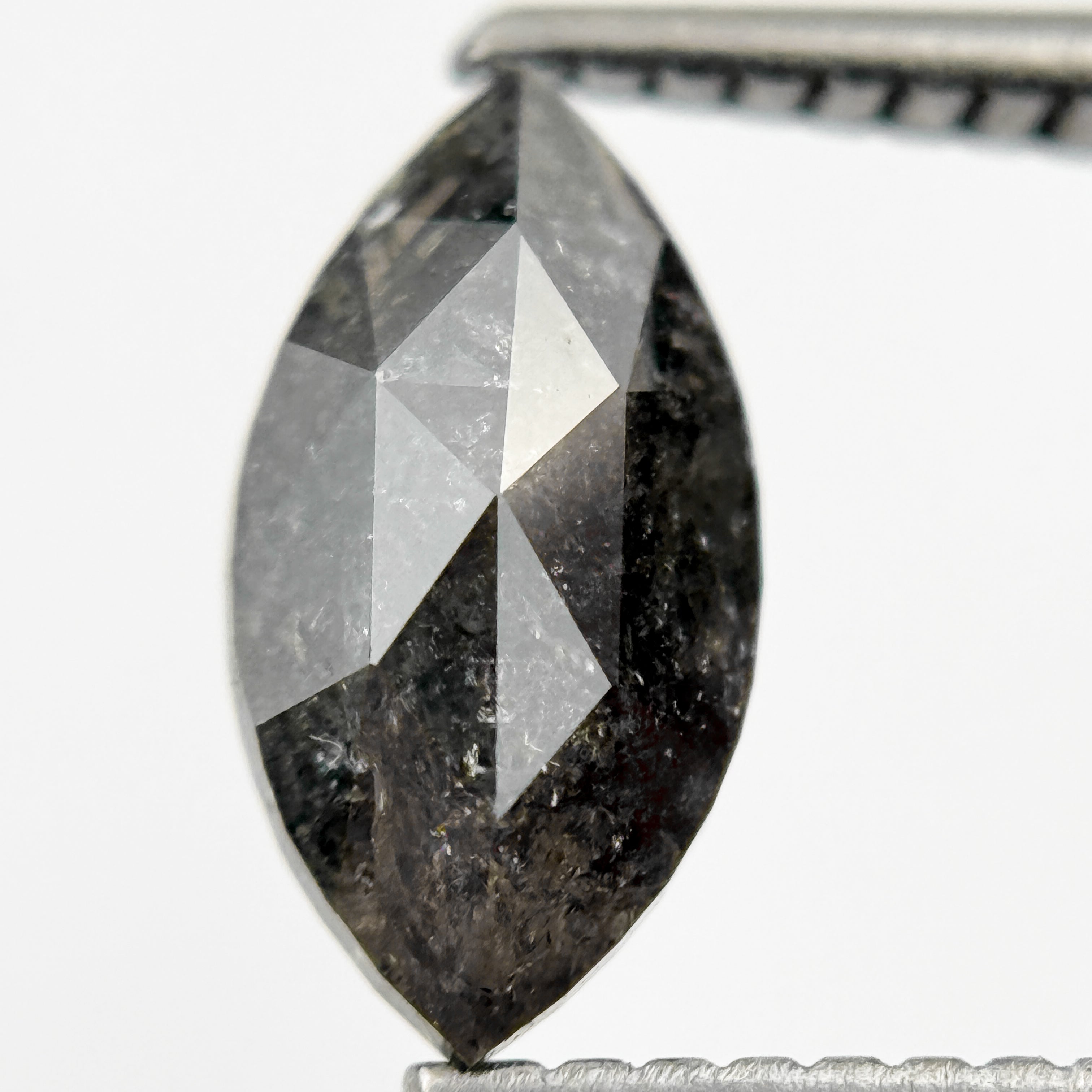 1.30 Ct Marquise Rose Cut Grey Natural Galaxy Diamond