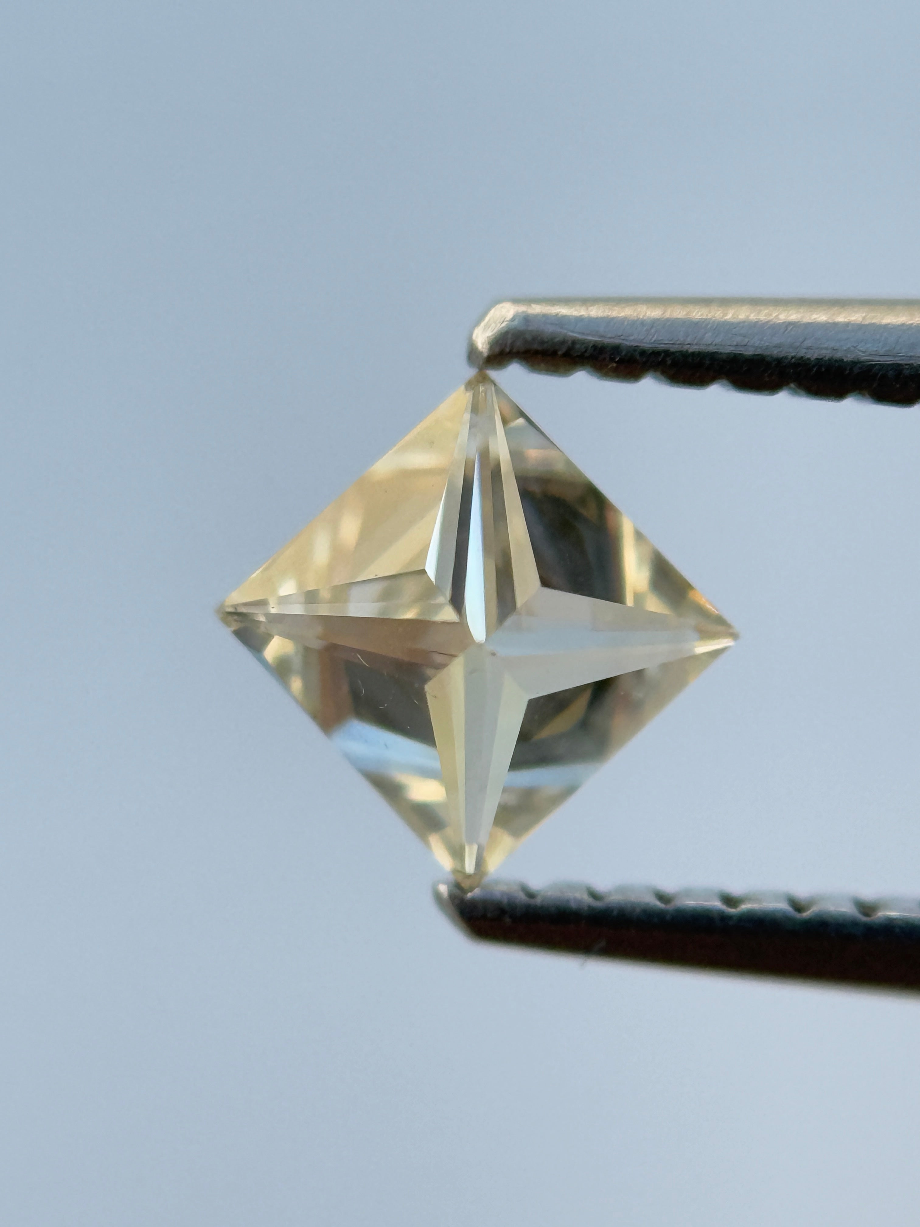0.63 Ct Princess Rose Cut Grey Natural Salt and Pepper Diamond