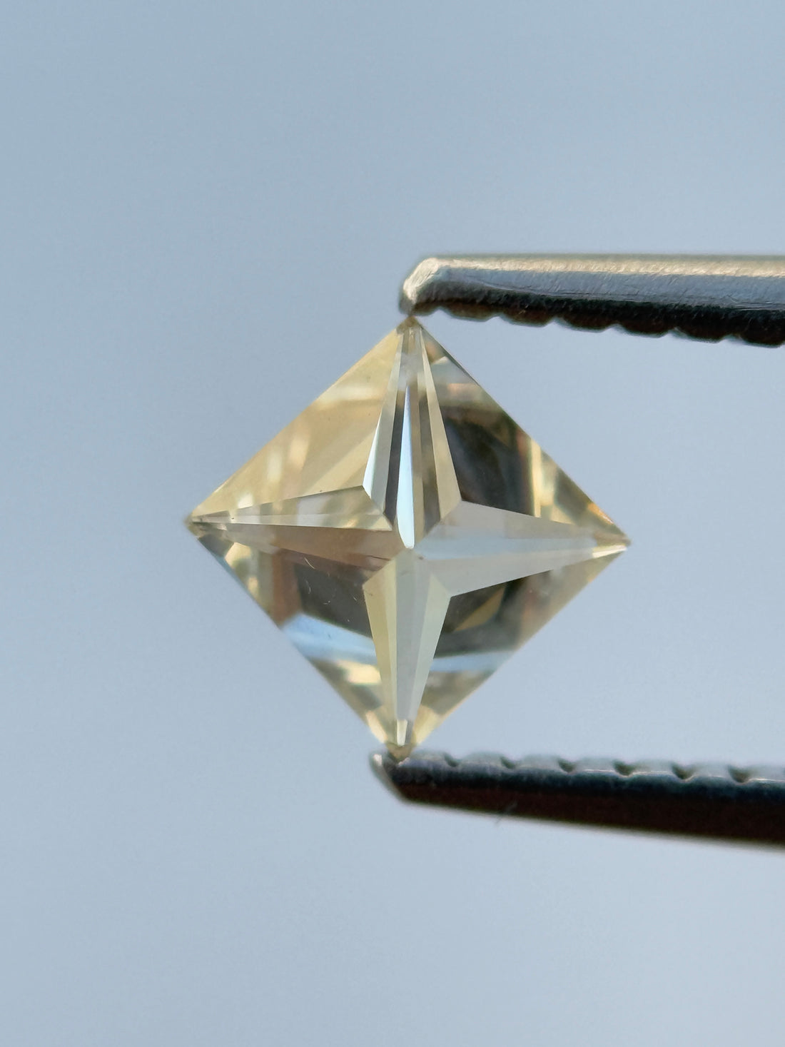 0.63 Ct Princess Rose Cut Grey Natural Salt and Pepper Diamond