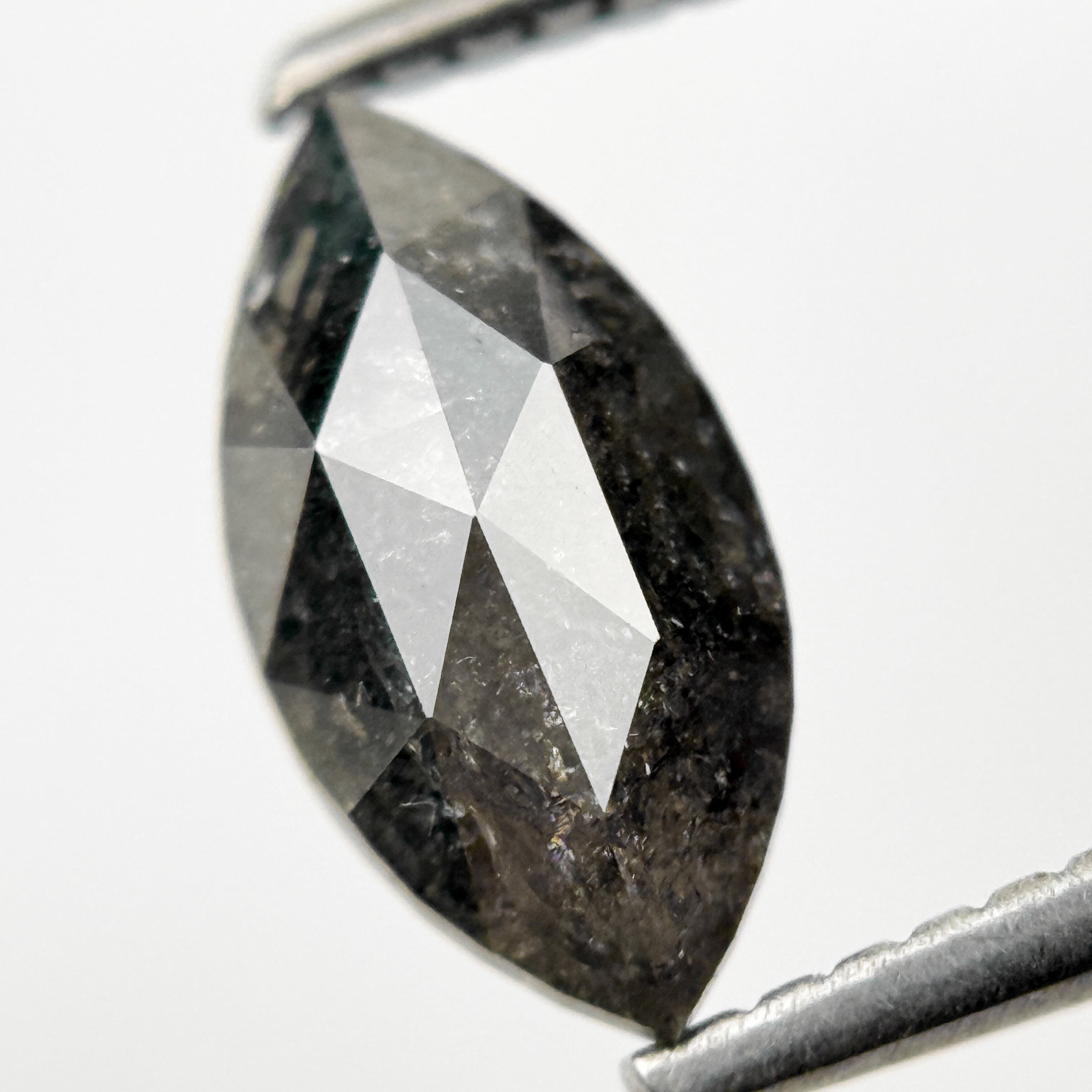 1.30 Ct Marquise Rose Cut Grey Natural Galaxy Diamond