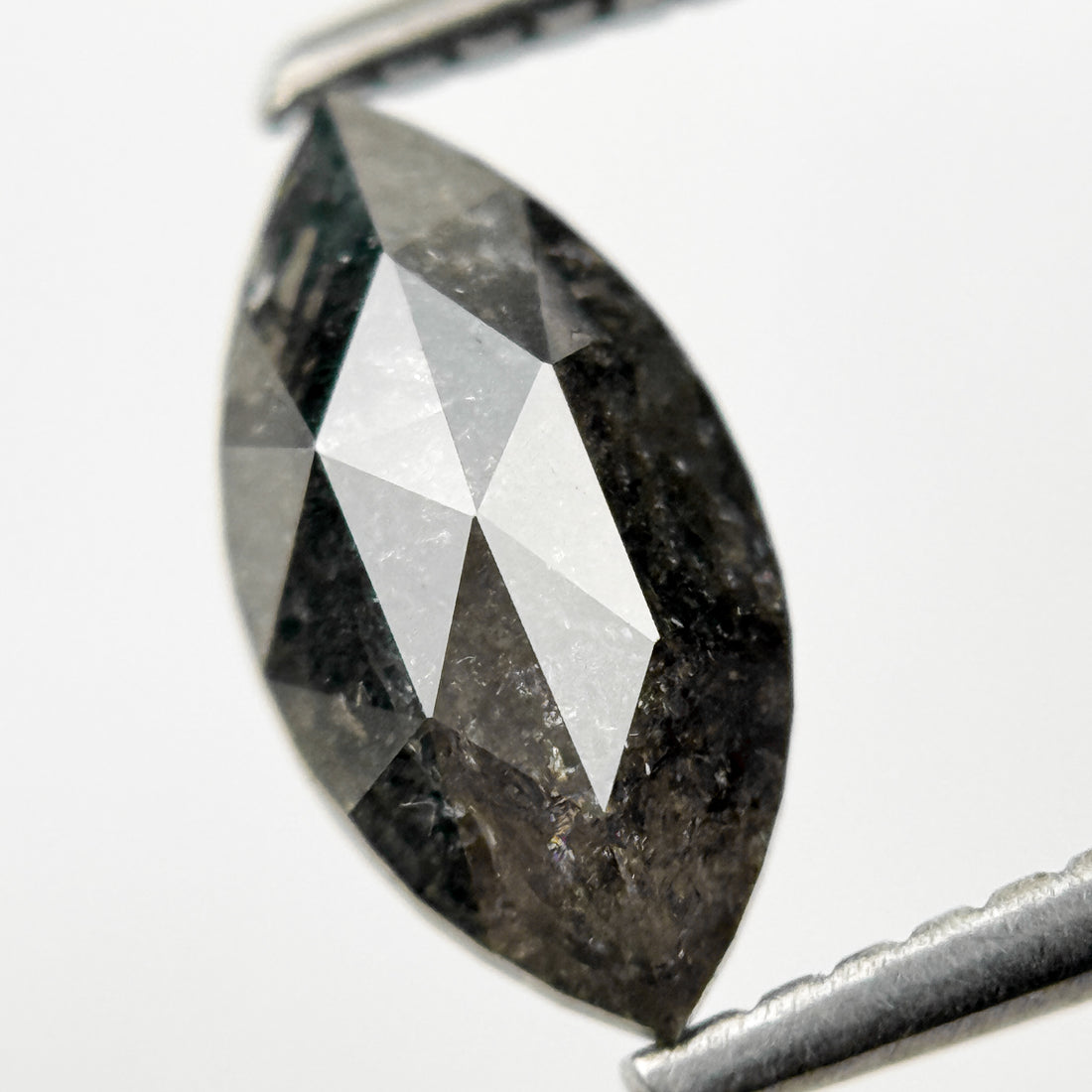 1.30 Ct Marquise Rose Cut Grey Natural Galaxy Diamond