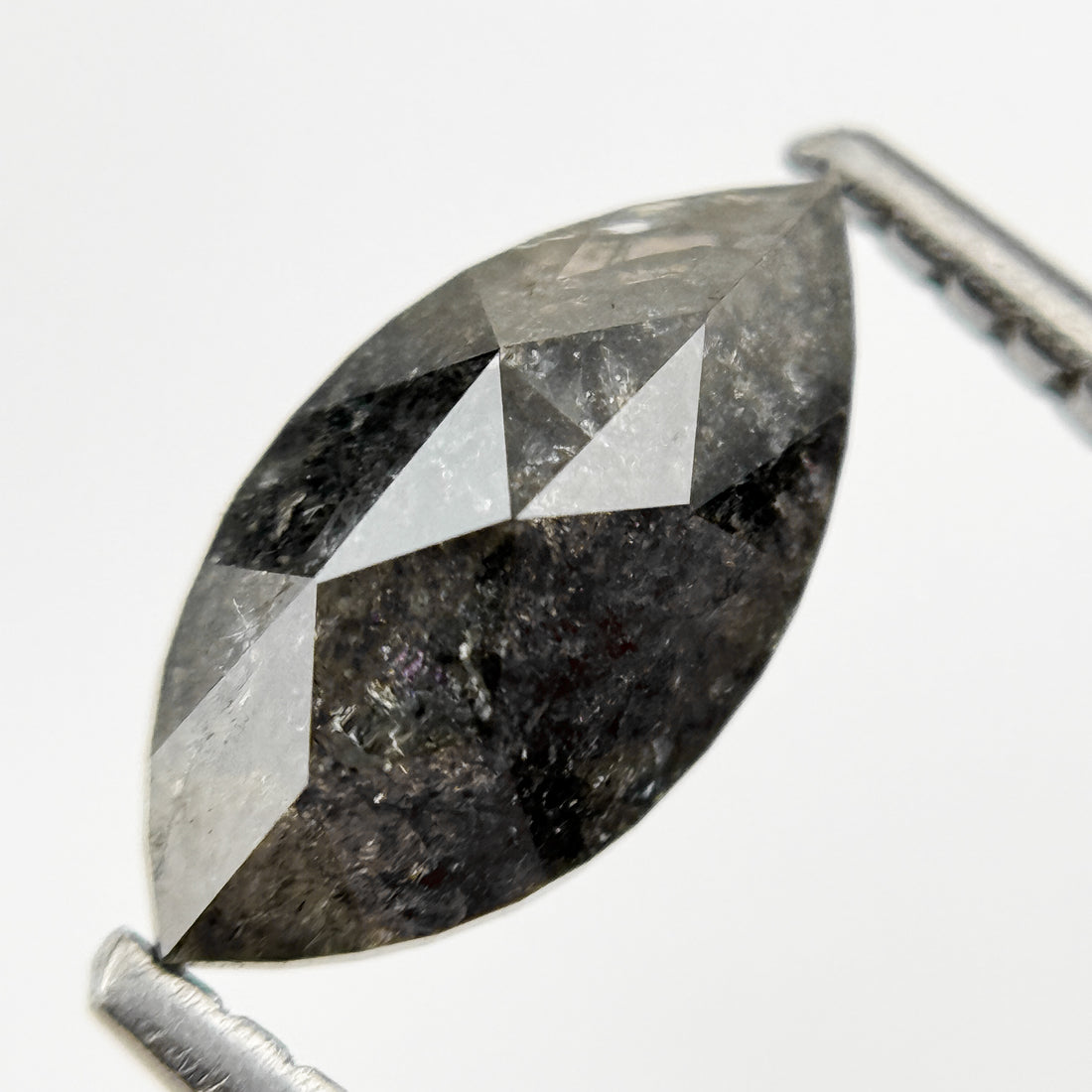 1.30 Ct Marquise Rose Cut Grey Natural Galaxy Diamond