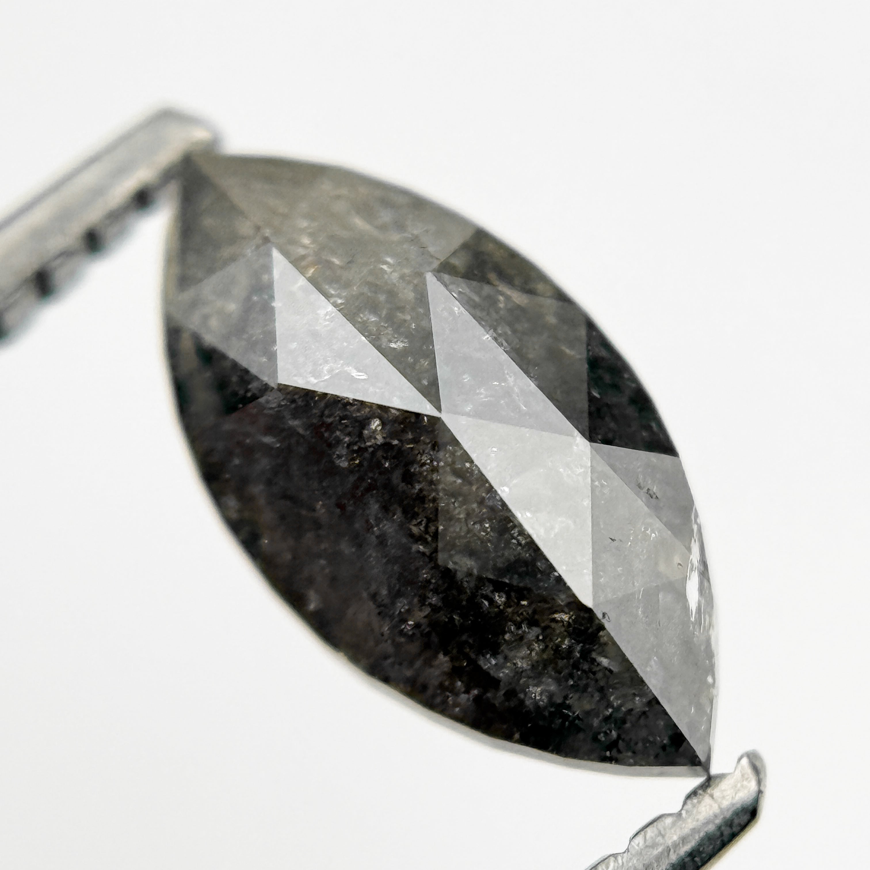 1.30 Ct Marquise Rose Cut Grey Natural Galaxy Diamond