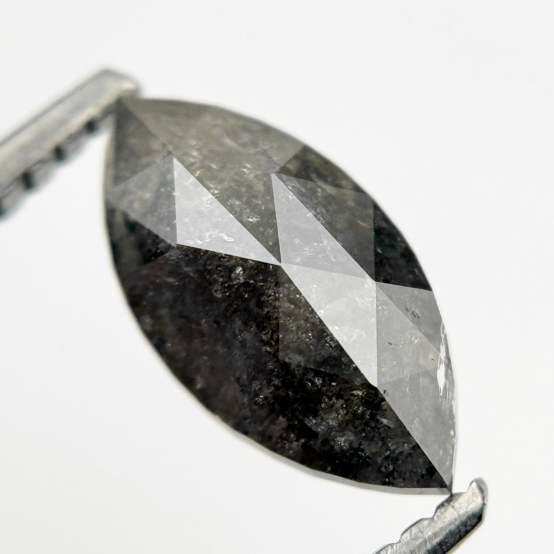 1.30 Ct Marquise Rose Cut Grey Natural Galaxy Diamond