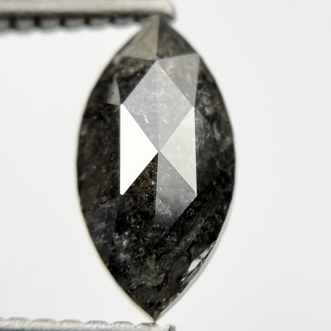 1.30 Ct Marquise Rose Cut Grey Natural Galaxy Diamond