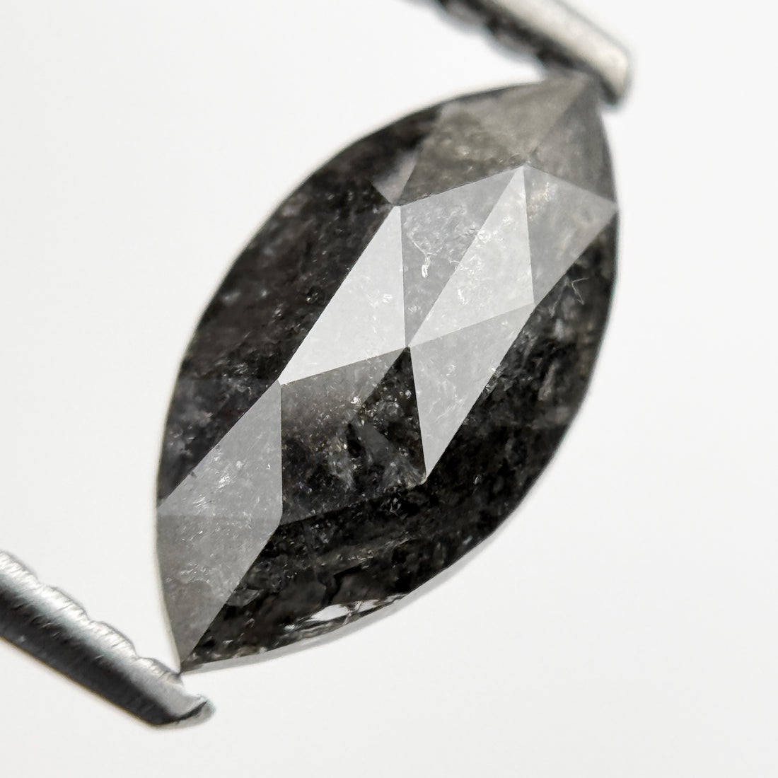 1.30 Ct Marquise Rose Cut Grey Natural Galaxy Diamond