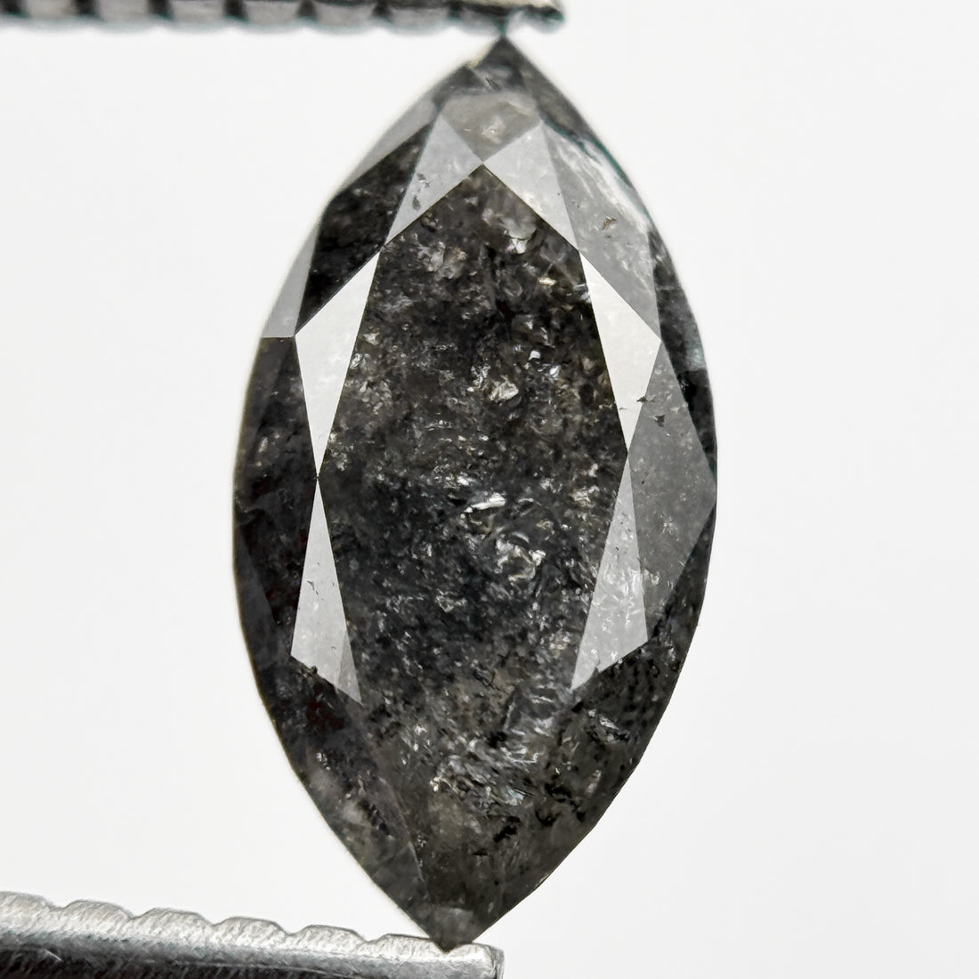 1.30 Ct Marquise Rose Cut Grey Natural Galaxy Diamond